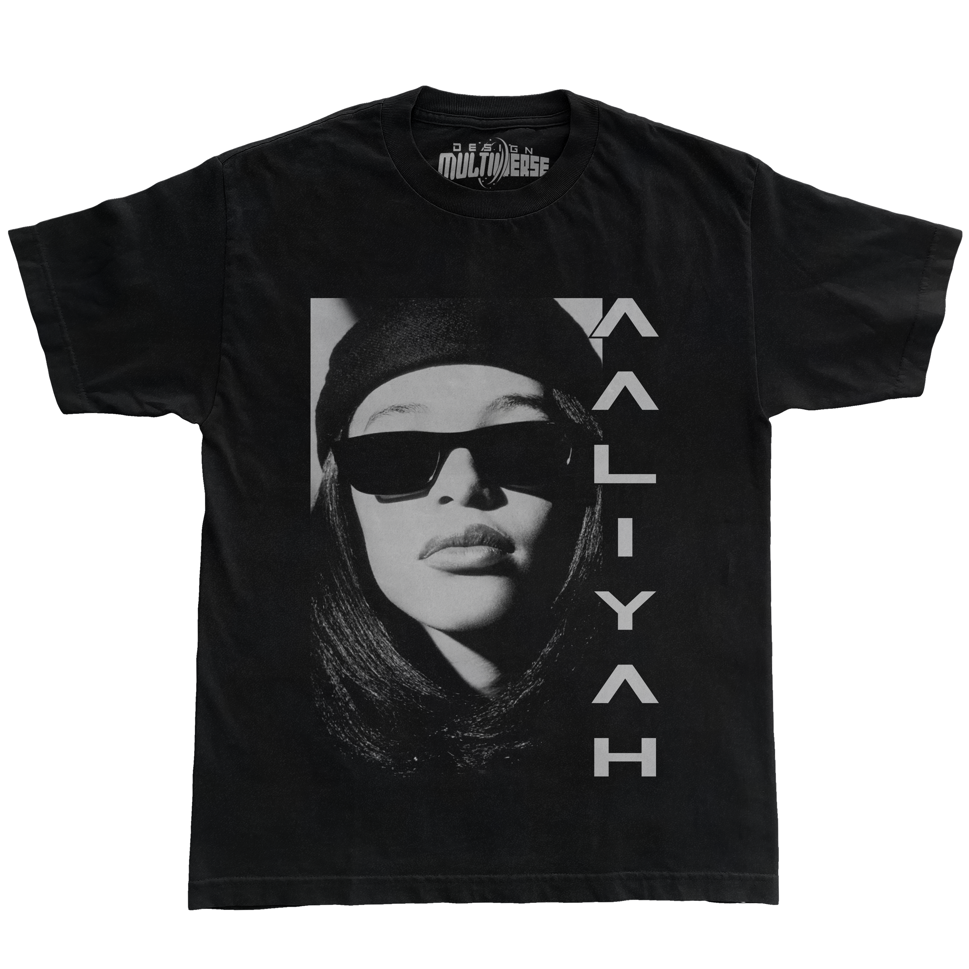 Aaliyah B&W T Shirt – Design Multiverse